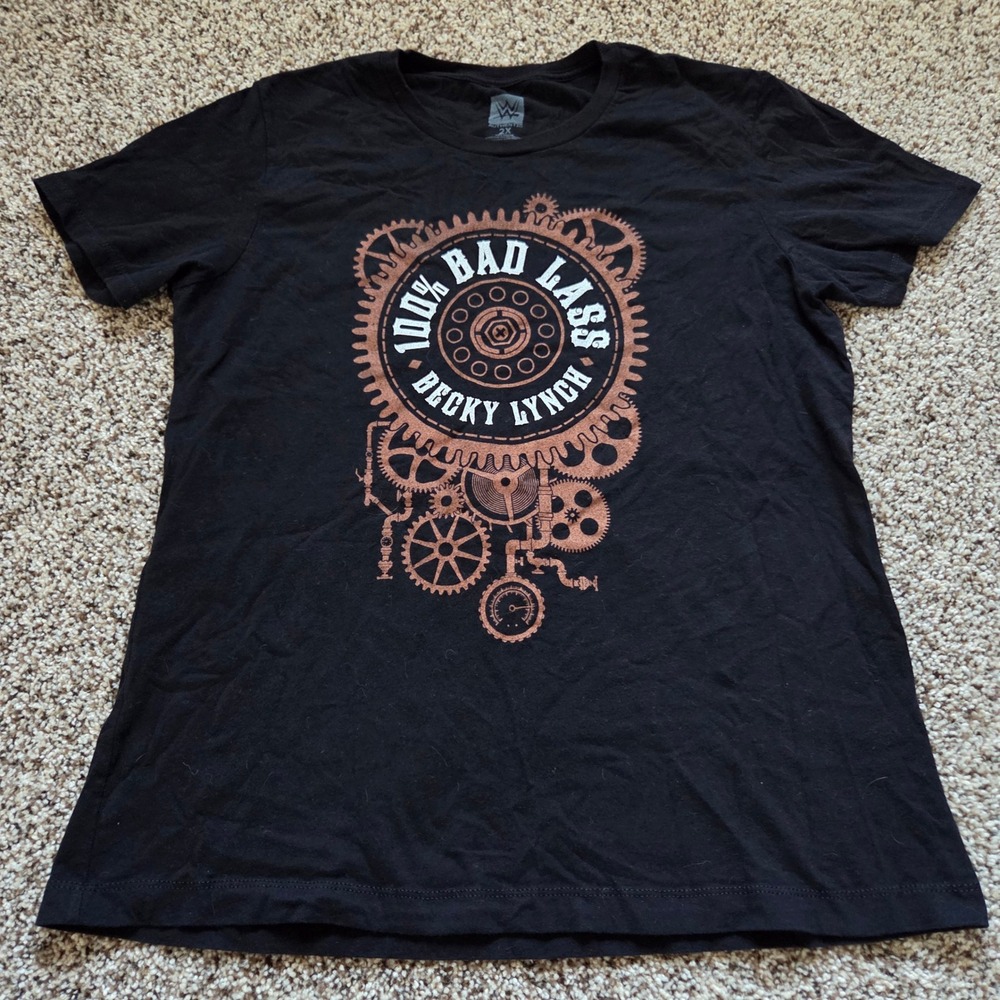 WWE Authentic Becky Lynch 100% Bad Lass Black Graphic T-Shirt Womens 2XL